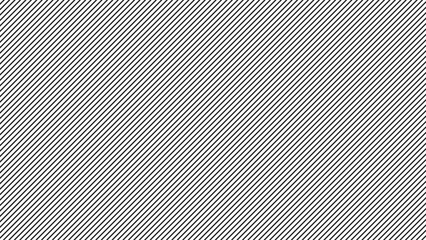 Diagonal line pattern. Black oblique stripes on white background. Vector wallpaper repeating slanted slashes.
