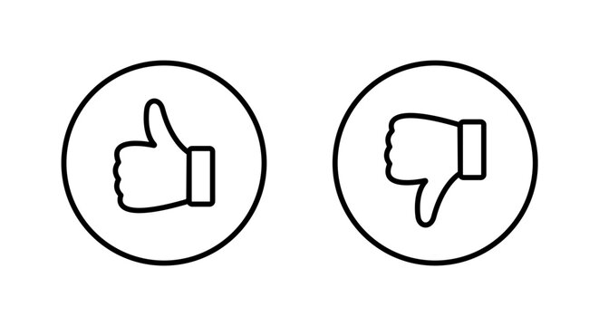 Like and Dislike icon. Feedback symbol