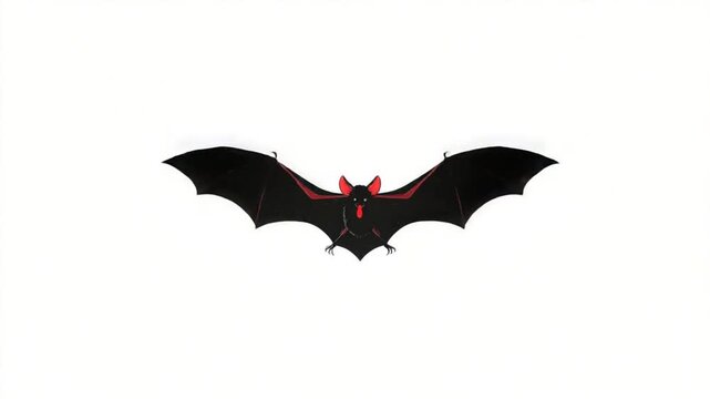 Black bat against white background