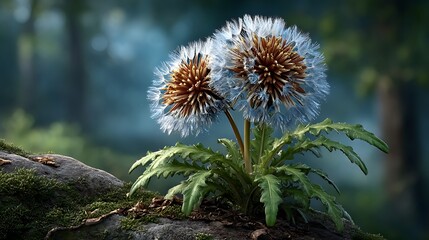 dry thistle flower in spring