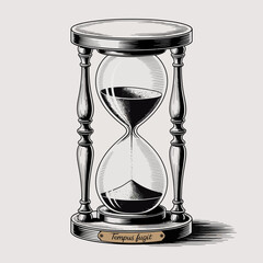 hourglass isolated on black