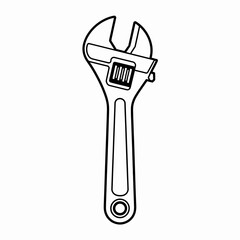wrench, tool, adjustable, vector, design, mechanic, graphic, equipment, repair, construction, icon, plumbing, fix, hardware, handtool, symbol, sketch, toolset, workshop, craft, industry, building, tig