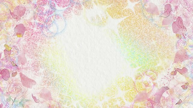 薔薇の花びらとキラキラときめきシーンの定番少女漫画背景素材風動画