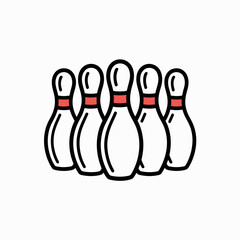 Fototapeta premium bowling, pins, strike, vector, icon, sport, lane, game, ball, recreation, indoor, play, activity, scoring, team, leisure, graphic, illustration, clipart, target, plastic, competition, roll, challenge,