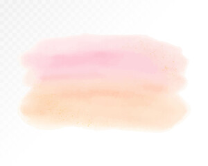 Watercolor pink stain abstract artistic background, handpainted delicate texture element perfect for invitations, posters, cards and modern design. Vector illustration.