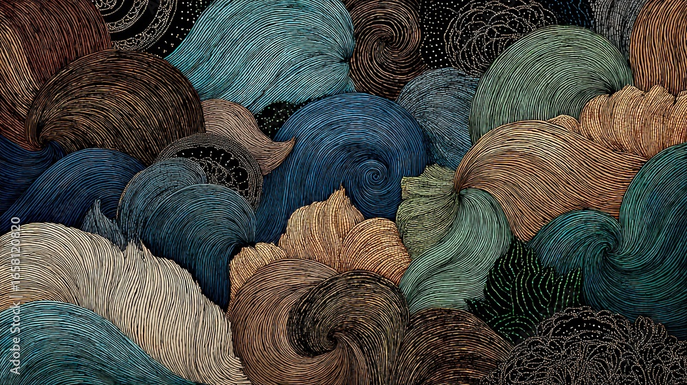 Poster abstract pattern design with mixed colors