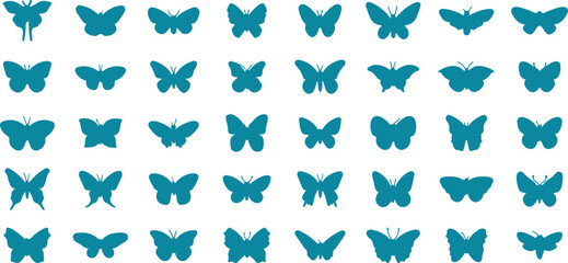 Butterfly silhouette vector, flying insect icon, butterfly isolated design, butterfly shape vector, insect silhouette clipart, butterfly nature symbol, butterfly art vector, butterfly collection silho