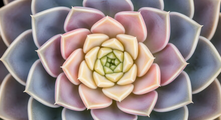 Closeup multicolored succulent rosette