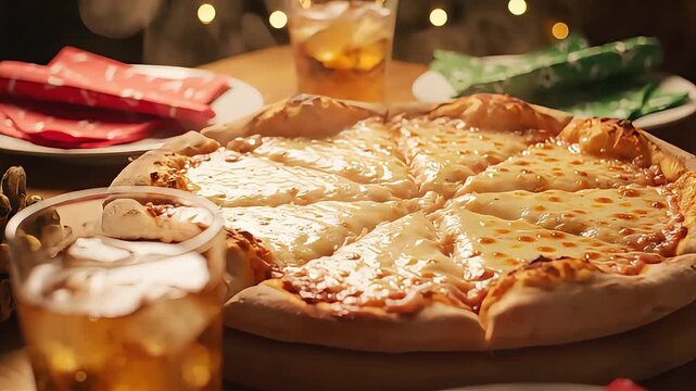 national pizza day hot cheese meal drinks cozy atmosphere