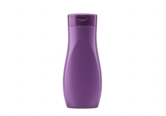 Purple bottle of shampoo or conditioner isolated on transparent background