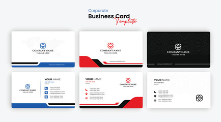 Clean style modern business card collection set template