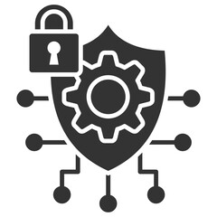 Cyber Security Glyph Icon