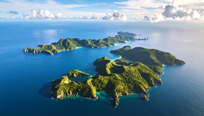 Tropical islands in azure sea