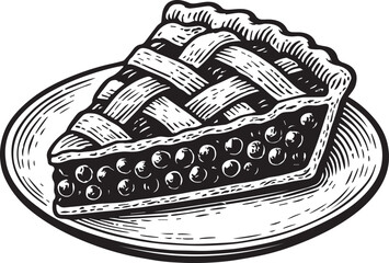 Blueberry pie food vector illustration