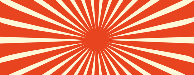  Simple  background with red stripes. Sunburst radial vector.