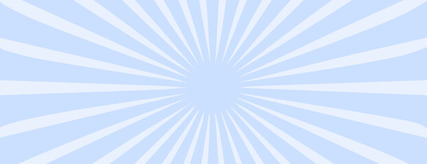  Simple  background with blue stripes. Sunburst radial vector.