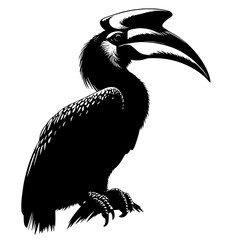 hornbill silhouette isolated on white © Koko