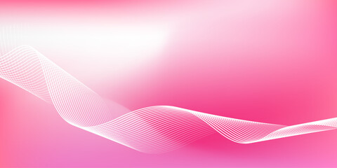 Obraz premium Abstract pink gradient background with shining lines waves. Minimalist background for banner, poster, cover, brochure, flyer, website