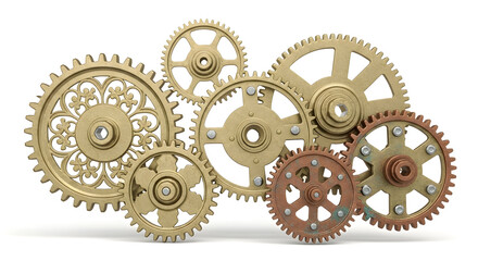 Detailed interconnected gears
