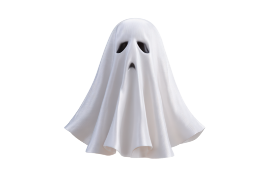 Spooky ghost costume isolated on transparent background