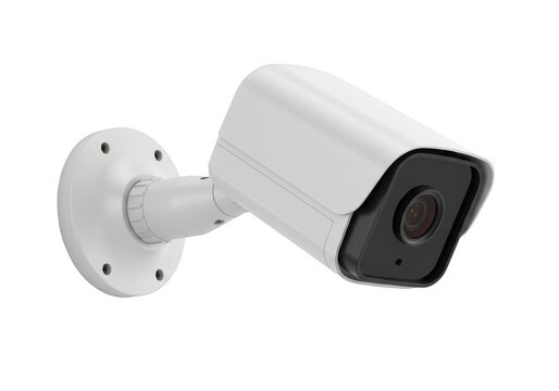 White security camera isolated on transparent background