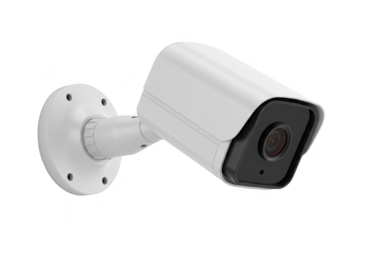 White security camera isolated on transparent background