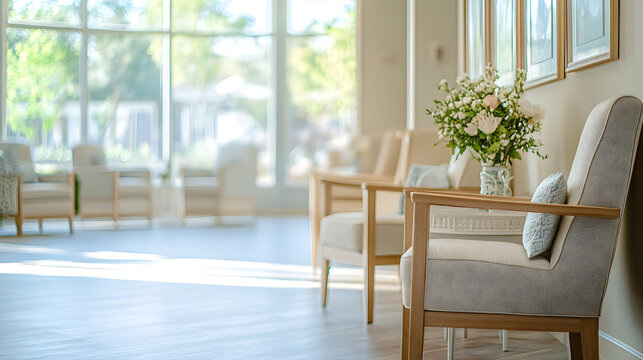 Comfortable Seating Arrangement in Bright Modern Waiting Room