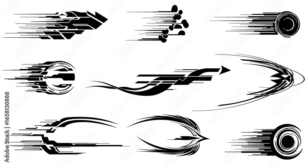Poster dynamic abstract speed lines and shapes for modern graphic designs