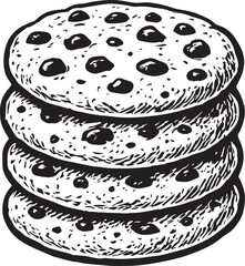 stack of cookies vector illustration