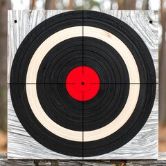 Wooden target with concentric circles
