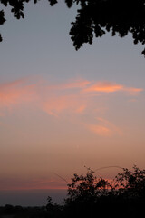 sunset sky, cloudy sky, simple photos of sky, antenna, roof, clouds