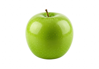 A single green apple isolated on transparent background, representing healthy eating and natural goodness