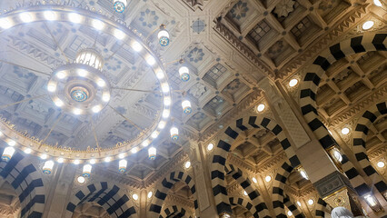 Obraz premium Interior architecture of the Masjid an-Nabawi, Medina