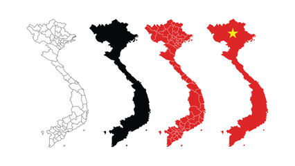 Vector map of Vietnam with simple and clean design, perfect for education, travel, infographic, and geography projects.