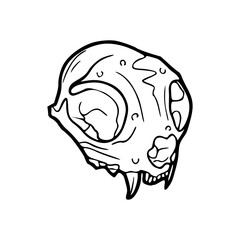 animal skull outline drawing for t-shirt