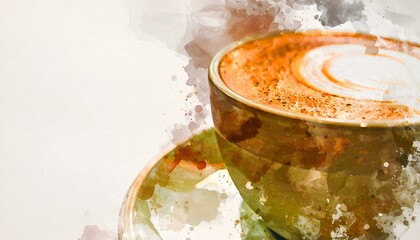 Watercolor latte art
