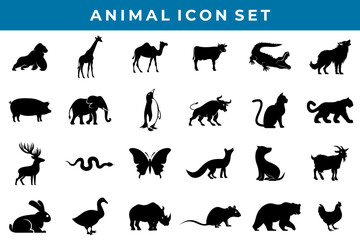 Animal set icon design vector. Animal wildlife icon vector collections