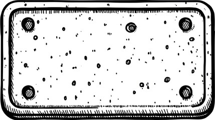 Rectangular food item w/ rough texture & indentations, like a cookie or cracker