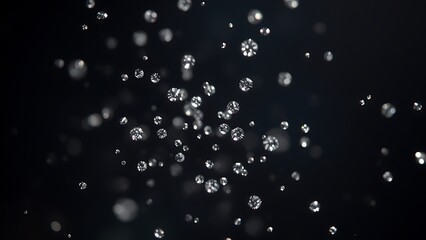 Abstract Diamond Rain Sparkling Gems Falling On Dark Background For Luxury Designs And Jewelry Advertisements