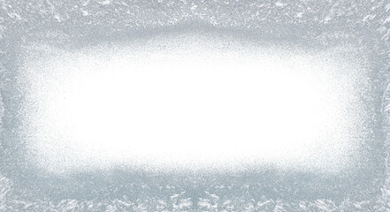 Beautiful ice frost patterns arranged as frame without background png file. Symbol of Christmas wonder.