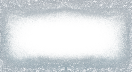 Beautiful ice frost patterns arranged as frame without background png file. Symbol of Christmas wonder.