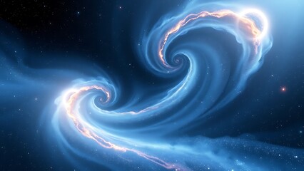 Spectacular Blue Nebula Swirling Space Galaxy For Science Fiction Cosmic Backgrounds Astronomy Presentations
