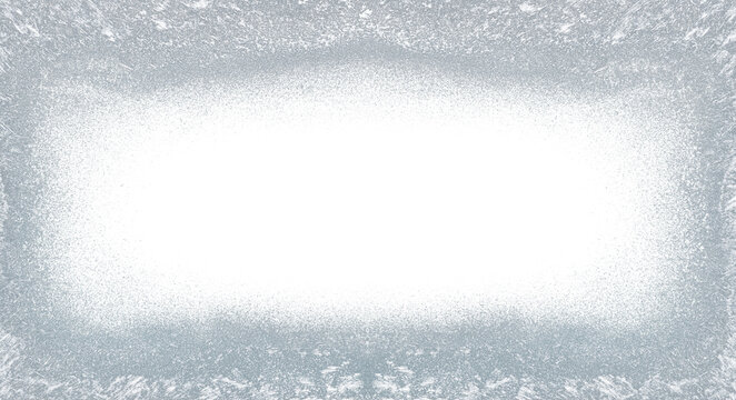 Beautiful ice frost patterns arranged as frame without background png file. Symbol of Christmas wonder.