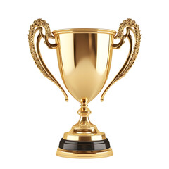 Golden Champion Trophy Cup Isolated on White Background
