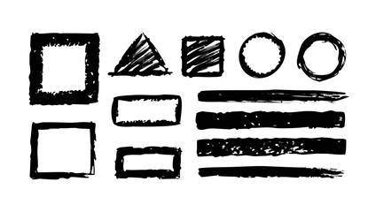 Obraz premium Abstract grunge brush strokes and scribbles on black background