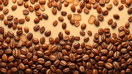 Roasted Coffee Beans - Aromatic Still Life for Beverage Advertisements, Cafe Menus, and Coffee Product Packaging
