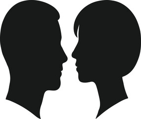 Man and woman couple silhouette vector illustration