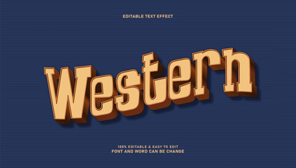 Western 3d text style editable text effect