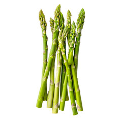 Fresh Green Asparagus Stalks on White Background for Culinary Designs