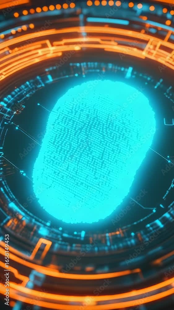 Poster a fingerprint pattern displayed in a circular shape